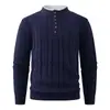 Suéter Masculino de Inverno 2026 Estilo Old Money Falso Duas Peças Casual Moda Malha Pulôver Top