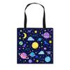 Bolsa de Compras para Niños Nuevo Planeta Espacial Creativa Moda Tendencia Cool Gran Capacidad Portátil Tote Caliente para Estudiantes de Primaria