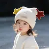 Gorro de Punto para Niños Estilo Coreano, Gorro de Invierno Lindo de Estrella Tejido, Forrado de Felpa para Mantener Caliente, Gorro de Lana que Protege las Orejas para Niños y Niñas