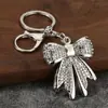 Anillo de llavero de arco de aleación de zinc con pedrería, colgante de llave de metal, accesorio DIY para llavero de coche y bolso