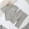 Pijama de Bebê Verão Conjunto Fino Bolinhas Moda Meninas Conjunto de Duas Peças Verão Roupas de Casa Roupas para Crianças com Ar Condicionado para Mulheres
