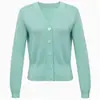 Cardigan Genuíno da Marca Ge Jia Verão 2026 Tricô com Lurex Gola V Camisa Jaqueta Proteção Solar Fina Outerwear de Tencel