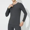 Ropa interior térmica de otoño e invierno traje sin costuras de terciopelo ropa de otoño para hombre y mujer pantalones largos con forro polar cuello redondo