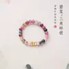 Pulsera de Cristal Multigemas de Turmalina con Cuentas Joyería para Mujer Lujo Gama Alta Accesorio de Mano Pulsera Anillo Más Vendido Al Por Mayor