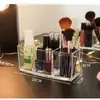 Cubo de Almacenamiento Transparente para Brochas de Maquillaje, Organizador de Delineador de Ojos, Lápiz de Cejas, Caja de Almacenamiento para Labiales, Almacenamiento de Cosméticos de Escritorio
