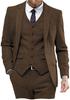 Terno Masculino de Três Peças Estampa Espinha de Peixe Slim Business Casual Banquete Casamento Terno Cor Sólida Atacado em Estoque