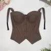 Diseño de Volantes en un Hombro Qi Qi Meng Exclusivo Prehecho VIP Original Nuevo Producto Edición Limitada Corsé Moldeador con Soporte de Ballena