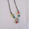 Collar de Cuentas de Cerámica Coloridas Moda Retro Nueva Personalidad China Cadena para Clavícula Collar de Gama Alta Cadena para Suéter Venta al por Mayor