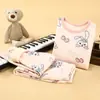Ropa interior térmica para niños Ropa para niños Traje engrosado con forro polar Ropa de otoño para niños Pantalones largos Ropa de invierno para niñas Traje de dos piezas base a la moda