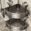 Cesta Triangular con Ventosa para Baño Estante de Almacenamiento Esquinero para Lavabo de Baño Montado en la Pared Sin Perforaciones Estante de Almacenamiento para Inodoro