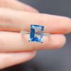 Base de Anillo de Topacio Azul Suizo Natural Plata 925 Diseño de Incrustación Anillo de Moda para Mujer Suministro en Vivo
