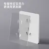 Painel de Interruptor Orgânico de Vidro Elétrico Ultra-Fino Tipo 86 Tomada de Parede Embutida com 5 Furos Tampa Protetora USB