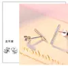 Pendientes de Botón Individuales de Plata 925 con Personalidad Minimalista y de Moda para Mujer, Estilo Coreano Microincrustado, Pendientes Modernos y de Alta Gama