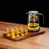 Bule de Chá Elegante Caneca Modelo Novo 2025 Separação Chá-Água Revestimento Interno Totalmente de Vidro Filtro de Um Clique Infusor de Chá Magnético Caneca para Uso Doméstico