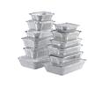 Lancheira quadrada de folha de alumínio caixa de papel de folha de estanho de isolamento de churrasco caixa de embalagem descartável para viagem fritadeira de ar bandeja de papel de lata