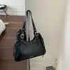 Bolso de hombro vintage transfronterizo, bolso tote para mujer, bolso de motociclista, nuevo de verano 2026 versión coreana, bolso simple y versátil para debajo del brazo
