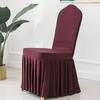 Funda de Silla Elástica Universal para Banquetes de Boda de Hotel Estilo Falda Transfronteriza Falda Larga Elástica Funda Completa para Silla Venta al por Mayor Color Sólido