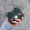 Monedero corto para mujer, nuevo para estudiantes, minicartera bonita, pequeña, con capacidad triple, tarjetero grande para varias tarjetas