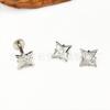 Pendientes de Estrella de Cuatro Puntas de Titanio F136 Estrella de Cuatro Puntas Circonita Estrella de Ocho Puntas Cuerpo de Aleación de Titanio G23 Joyería para Body Piercing Clavo para Hélice de Oreja