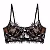 Lingerie Sexy Renda Cílios Estilo Francês Transfronteiriça para Mulheres, Ultra-Fina, Puro Desejo, Minimiza Seios Grandes, Anti-Queda, Lindo Conjunto de Lingerie para Costas