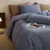 Conjunto de quatro peças de algodão escovado para outono e inverno, capa de edredom simples estilo nórdico 100% algodão puro, lençol, lençol com elástico, conjunto de cama