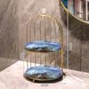 Estante de almacenamiento de jaula de pájaros de lujo de luz nórdica Tocador Baño Decoración de escritorio de baño Dormitorio Almacenamiento de cosméticos