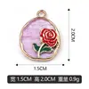 Flor de rosa de goteo de aceite individual, colgante para pulsera, collar, accesorio de charm DIY, disponible para pedidos al por mayor mixtos, directo del fabricante, transfronterizo