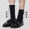 85909 Calcetines Zhuji de Lana de Alto Contenido al 40%, Calcetines Apilados de Color Sólido Otoño e Invierno de Media Pantorrilla, Calcetines Cálidos de Lana de Oveja para Mujer