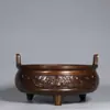 Queimador de Incenso de Lótus Doméstico de Cobre Puro, Queimador de Aromaterapia de Lótus, Suprimentos de Escritório, Queimador de Incenso de Sândalo para Interior, Ornamento Estilo Zen