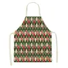 Nuevo Delantal de Alce Navideño Lino Sin Mangas de Cuello Halter Atmósfera Navideña Decorativo Anti-Manchas Monopieza