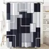Cortina de ducha impermeable y a prueba de moho, Cortina de ducha impermeable geométrica, Lavable a máquina, Cortina de baño simple de poliéster, Cortina divisoria plegable para baño