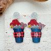 Pendientes acrílicos con forma de guantes de alce navideños creativos, pendientes de Papá Noel con dibujos animados, pendientes de diseño exagerado para mujer.
