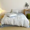 Crema de Primavera Amarillo INS Bordado Cereza Algodón Puro Algodón Lavado Jacquard Juego de Cuatro Piezas con Borde Festoneado y Puntada Triangular para Cama de 2 m