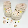 Zuecos forrados de algodón con accesorios decorativos, dijes para zapatos de planeta KT de diamante rosa, alta gama para DIY, ligeros y lujosos adornos de diamante en forma de corazón, y bonitas flores para zapatos para niñas