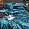 Conjunto de Quatro Peças de Seda Imitação da Amazon Atacado Capa de Edredom Lençol Gelado Sedoso Roupa de Cama para Dormir Nu Fina Sensação de Seda de Gelo