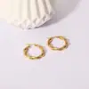 Pendientes de Aro Retorcido de Acero Inoxidable Estilo Ins Europeo y Americano para Mujer, Pendientes Retorcidos Abiertos de Nicho Vintage con un Toque de Alta Gama