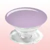 Soporte de Agarre para Teléfono de Silicona Transparente con Logo, Tipo Adhesivo Plegable, Color Sólido Simple Macaron, Soporte de Regalo para Ver Películas