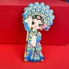 Imán de Nevera de Personaje de Ópera de Metal Maquillaje Facial de la Ópera de Pekín Imán de Souvenir Cultural y Creativo Mu Guiying Guan Yu Yang Guifei Succión Magnética