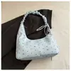 Bolsa plissada elegante e estilosa para mulheres, nova moda tendência verão 2026, bolsa versátil de corrente para ombro e transversal