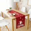 Nuevo camino de mesa temático navideño transfronterizo para fiestas navideñas, decoración de mesa, mantel y camino de mesa con ambiente estampado de Año Nuevo
