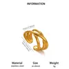 Anillo geométrico hueco nuevo de acero inoxidable chapado en oro, simple y elegante, para mujer; anillo abierto con forma de corazón, fresco y lindo; venta al por mayor desde el fabricante