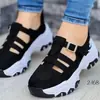 Zapatos planos transfronterizos para mujer europeos y americanos con velcro y malla, zapatos casuales de talla grande para primavera/verano, venta al por mayor de comercio exterior talla grande