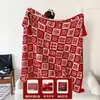 Manta de Casamento Vermelha Estilo Chinês com Caractere de Felicidade Dupla, Adequada para Dote, Celebração, Todas as Estações, Presente para Noiva Nova, Manta de Pelúcia