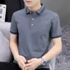 2022 nova camiseta casual masculina de manga curta camisa de base verão masculina polo com lapela top atacado