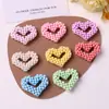 Serie de Colores Macarrón Dopamina de Principios de Primavera Accesorios para el Cabello, Pendientes, Llavero y Colgantes con Corazones de Abalorios Estilo Fresco