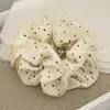 Elástico de Cabelo de Alta Qualidade em Formato de Coração com Costura de Borda de Quatro Camadas, Scrunchie para Coques, Corda de Cabelo Estilo Relaxado, Elástico de Cabelo Elegante