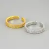 Anel Feminino Aberto com Zircônia cravejada de Microdiamantes, Estilo Europeu e Americano da Moda, Anel de Luxo Leve, Anel Simples