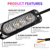 Luz LED para Coche de 4 Luces Ultra-Delgada de Advertencia Lateral Estroboscópica Intermitente 12-24V Luz de Trabajo Luz Diurna