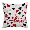 Nuevo Día de San Valentín Lindo Corazón Elemento de Coche Letra Digital Impreso en 2D Anti-Bordado Decoración del Hogar Funda de Almohada