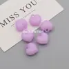 Acrílico cor gelatina furo para pendurar pequeno coração de pêssego pingente de amor contas soltas joias DIY colar corrente de celular material de contas
